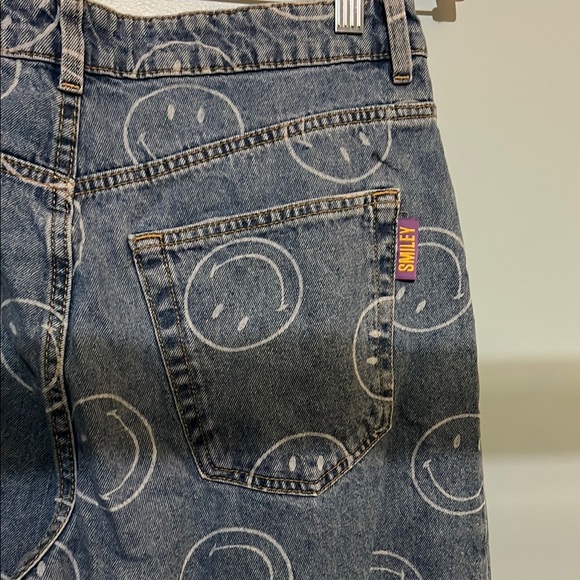 Blue Jeans with Smiley Face Pattern - Picture 3 of 5